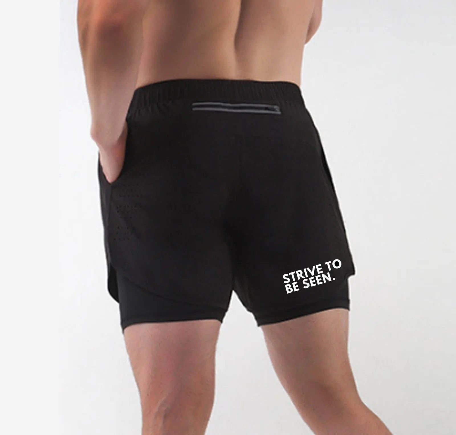 Men's Active Shorts - Black True Reflection Clo. - Best reflective running gear