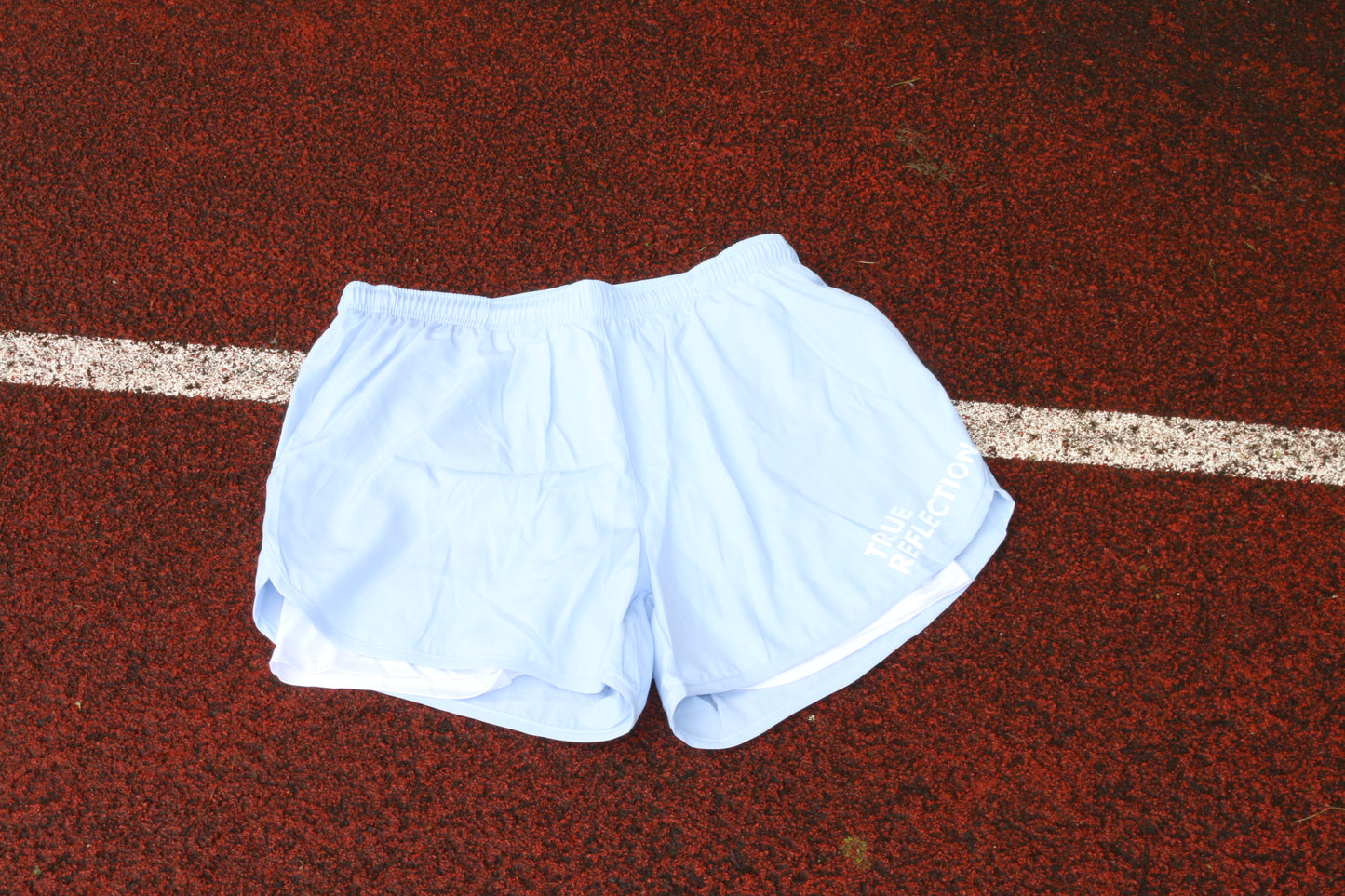 Women's Active Shorts - Light Blue True Reflection Clo. - Best reflective running gear